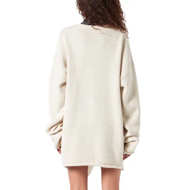 Vision of Super White Cardigan With Black Tribal Flames V