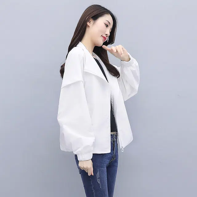 丝柏舍 纯色长袖简约外套显瘦小个子休闲宽松夹克 女款
