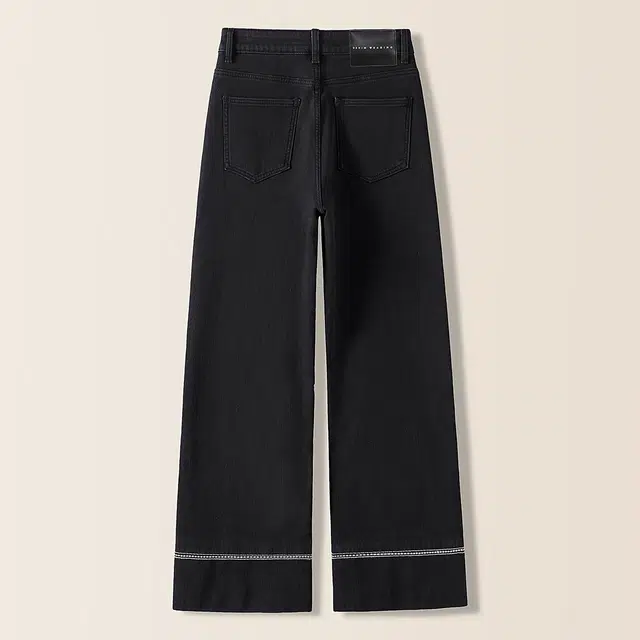 她池 简约通勤风高腰水洗加绒九分直筒牛仔裤 女款