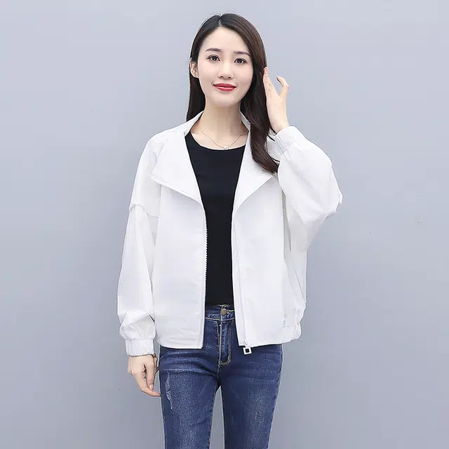 丝柏舍 纯色长袖简约外套显瘦小个子休闲宽松夹克 女款
