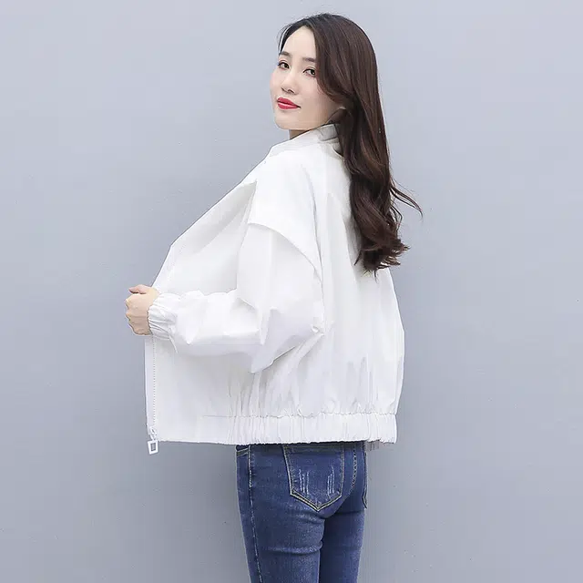 丝柏舍 纯色长袖简约外套显瘦小个子休闲宽松夹克 女款
