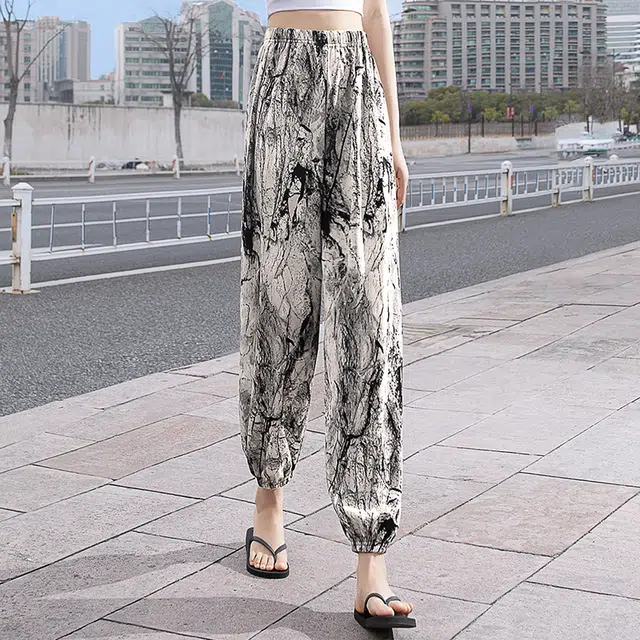 丝柏舍 高腰松紧撞色口袋设计宽松阔腿显瘦垂感舒适休闲裤 女款