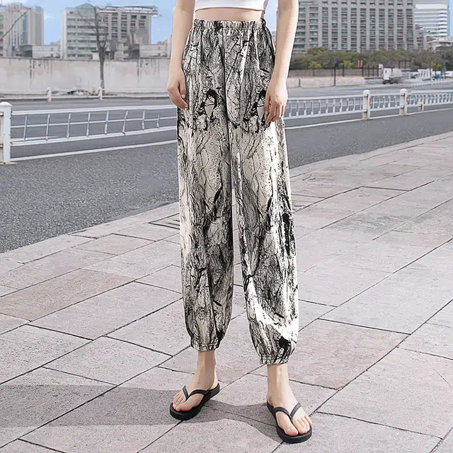 丝柏舍 高腰松紧撞色口袋设计宽松阔腿显瘦垂感舒适休闲裤 女款