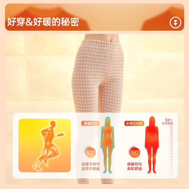 顶瓜瓜 休闲时尚亲肤透气加厚保暖裤 女款 深浅粉