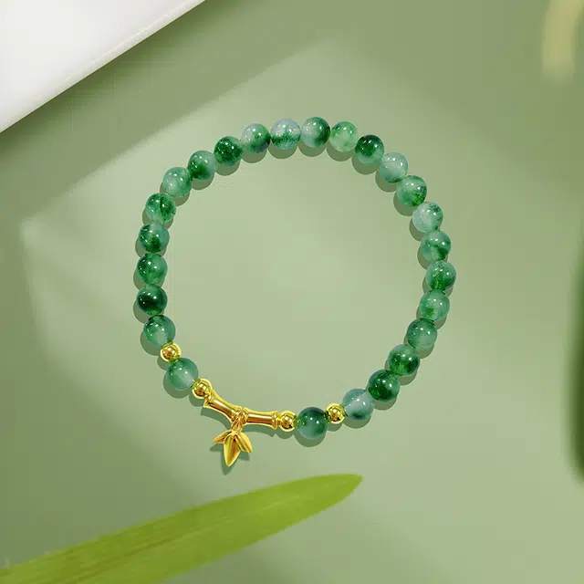 祝富礼 富贵复古竹节 节节高升转运手饰 玉髓 玉石手串 男女同款情侣款