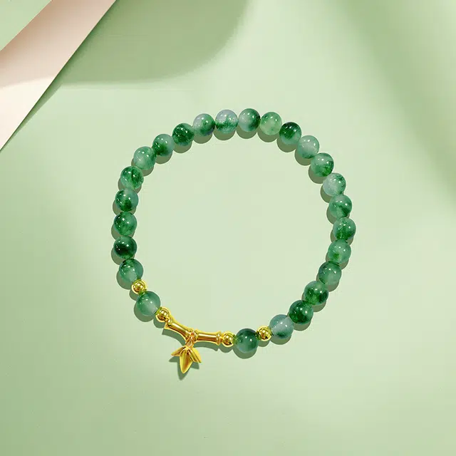 祝富礼 富贵复古竹节 节节高升转运手饰 玉髓 玉石手串 男女同款情侣款