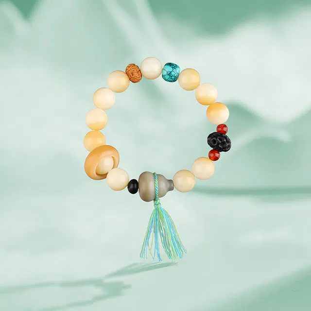 祝富礼 糖色福禄双全 新中式多宝葫芦跑环 小众设计 菩提根 手串 男女同款情侣款