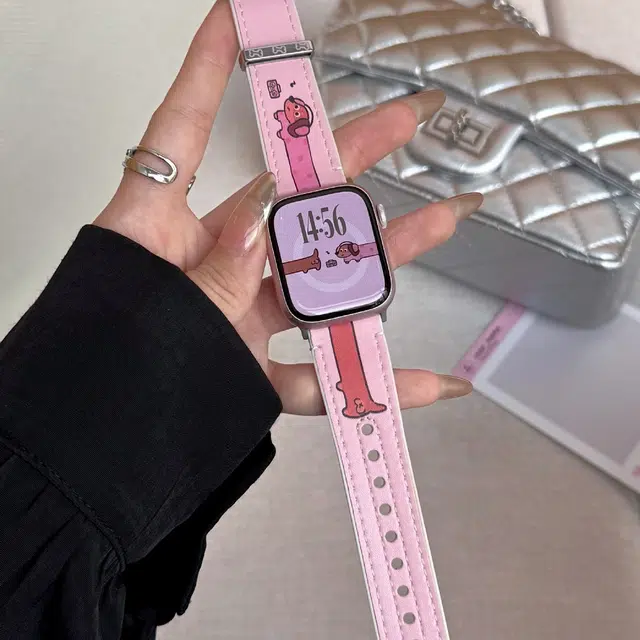 潮流腕 表带 苹果适用 真皮材质 腊肠狗表带适用于苹果手表腕带男女通用