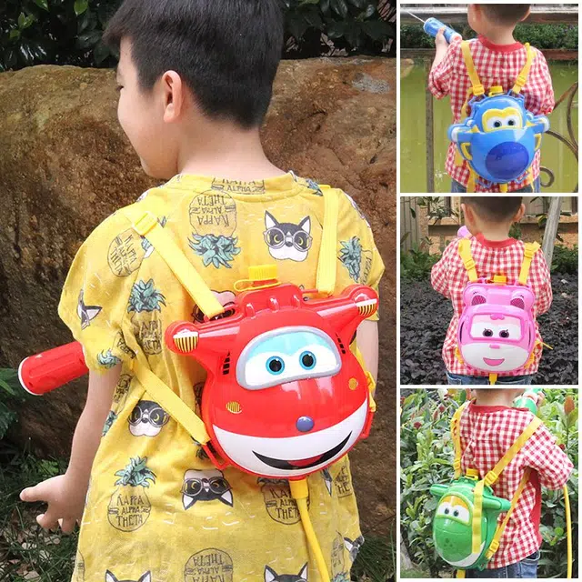 小牧马 超级飞侠背包水枪 抽拉式呲水枪 枪型玩具