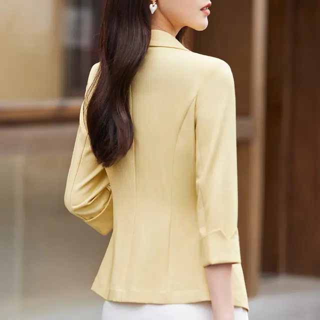 唐娜姿兰 纯色一粒扣正肩商务休闲夏新新款薄款西装 女款