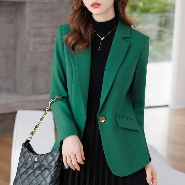 唐娜姿兰 纯色休闲一粒扣西装 女款