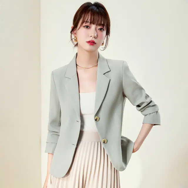 唐娜姿兰 高端气质时尚通勤长袖西装外套女西服 女款