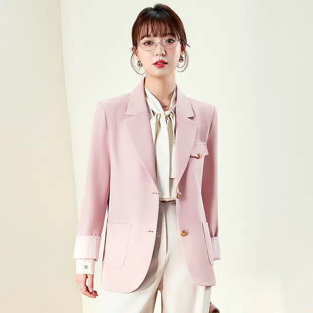 唐娜姿兰 纯色休闲单排扣通勤长袖西装 女款