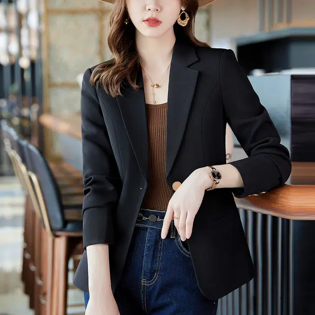 唐娜姿兰 纯色一粒扣休闲西装 女款