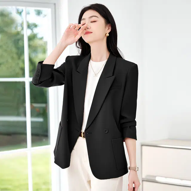 唐娜姿兰 简约气质时尚通勤西装外套女西服 女款