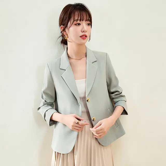 唐娜姿兰 高端气质时尚通勤长袖西装外套女西服 女款