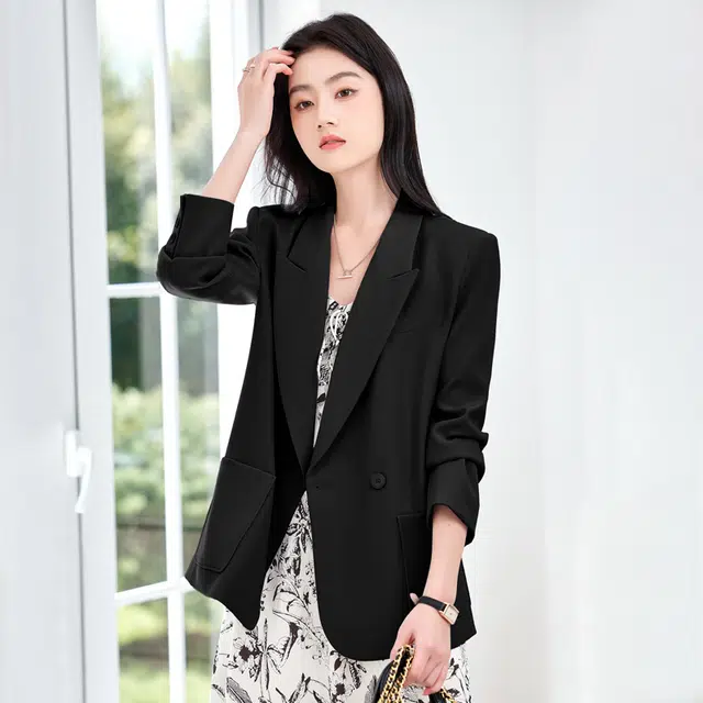 唐娜姿兰 简约气质时尚通勤西装外套女西服 女款
