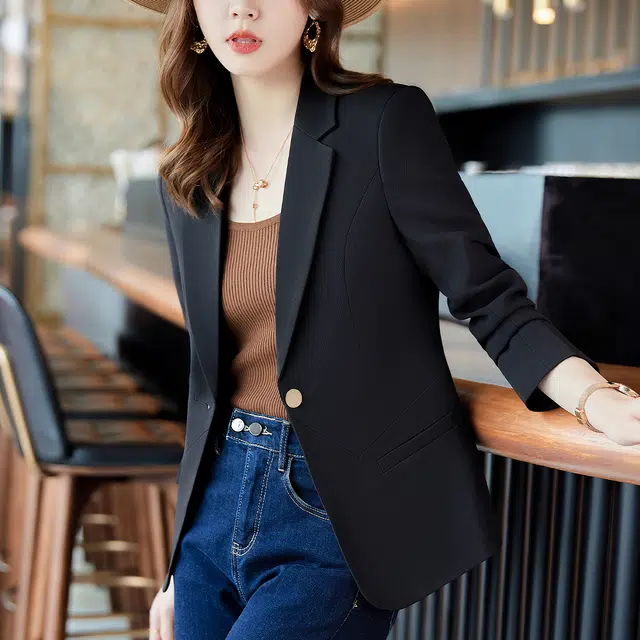 唐娜姿兰 纯色一粒扣休闲西装 女款
