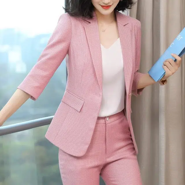 唐娜姿兰 纯色一粒扣气质高端商务职业西装套装 女款