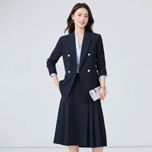 唐娜姿兰 纯色正装职业通勤简约休闲西装套装 女款