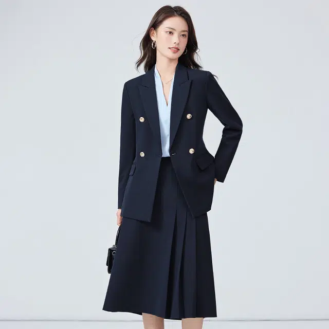 唐娜姿兰 纯色正装职业通勤简约休闲西装套装 女款