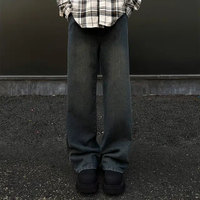 寻星记 美式复古水洗做旧休闲百搭直筒牛仔裤 男女同款