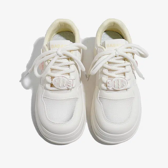 芭芭鸭 超纤皮 舒适 百搭 耐磨增高 低帮 板鞋 女