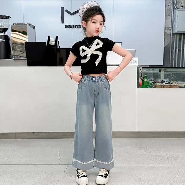 童森童马牛仔裤 舒适洋气潮流百搭 蓝色 儿童款