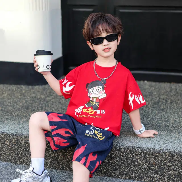 童森童马休闲运动套装 百搭亲肤洋气简约时尚 中小童