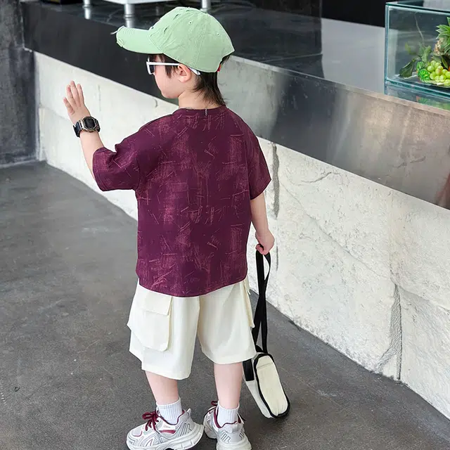 童森童马休闲运动套装 舒适百搭洋气简约 套装（红色上装+白色下装） 中小童