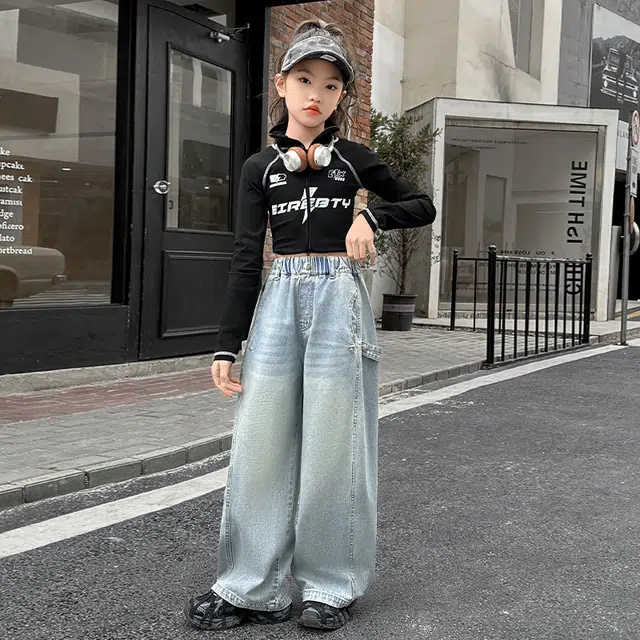 童森童马牛仔裤 休闲时尚百搭 牛仔蓝 青少年