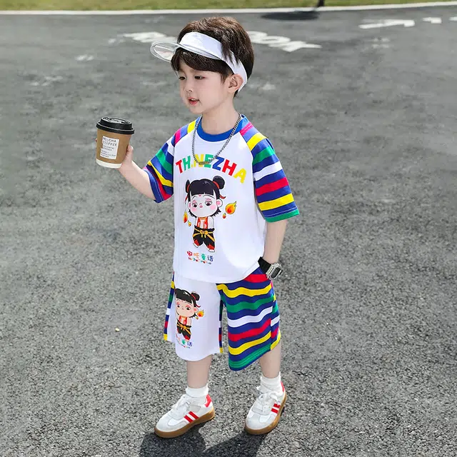 童森童马休闲运动套装 洋气舒适百搭亲肤 套装（彩色上装+彩色下装） 中小童