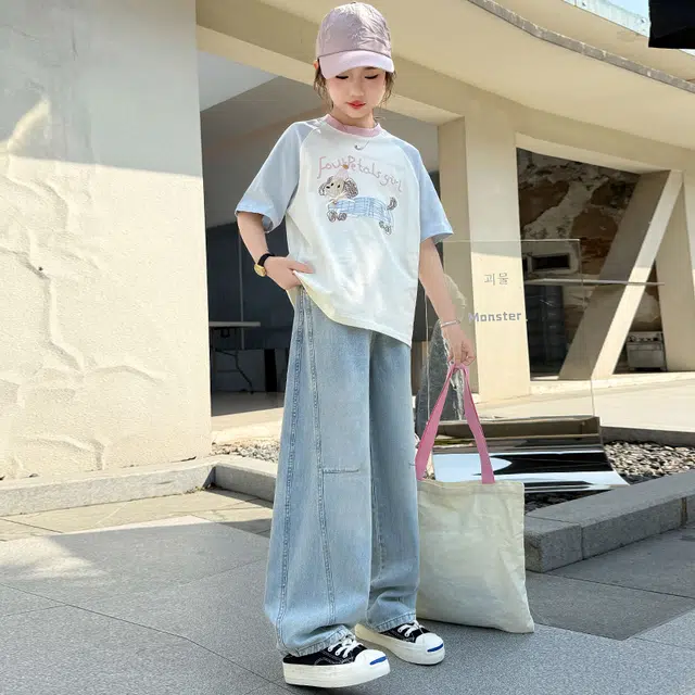 童森童马牛仔裤 舒适亲肤洋气简约 牛仔蓝 儿童款