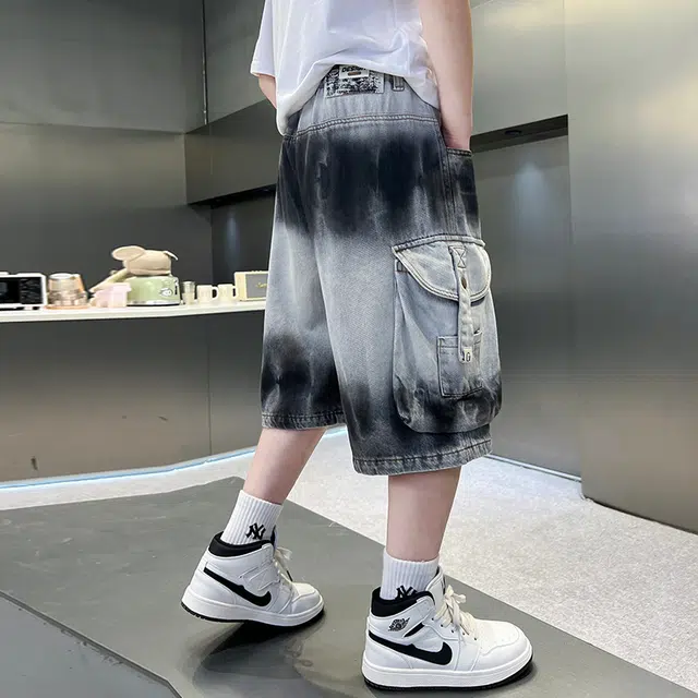 童森童马 百搭休闲洋气短裤 儿童款 黑灰色