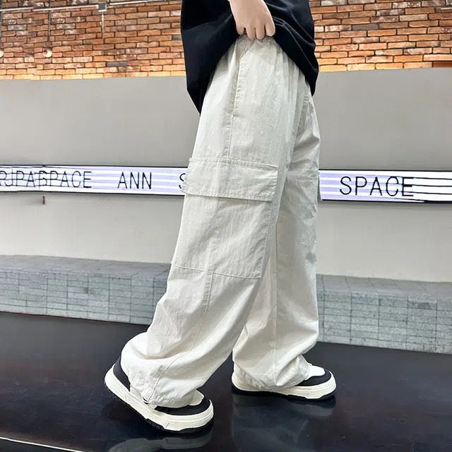 童森童马长裤 洋气时尚百搭潮流 米白色 儿童款