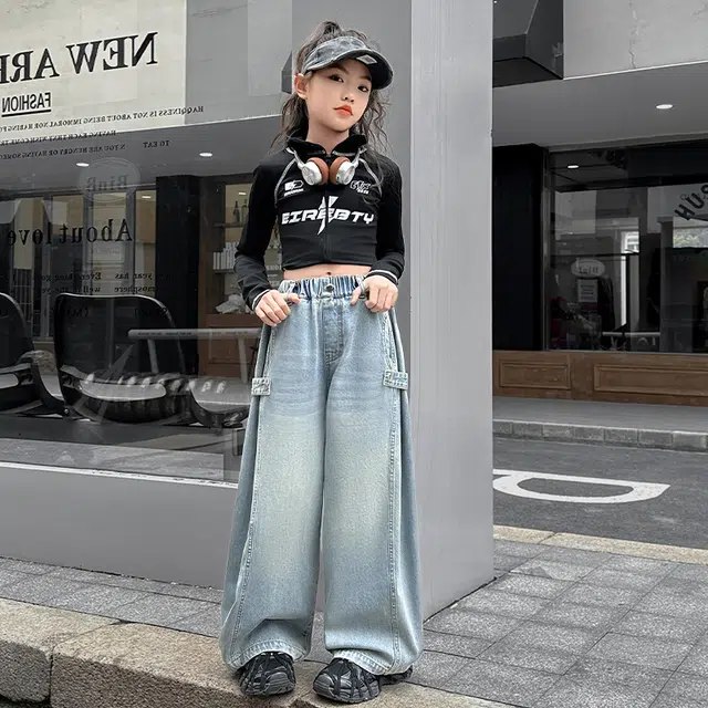 童森童马牛仔裤 休闲时尚百搭 牛仔蓝 青少年