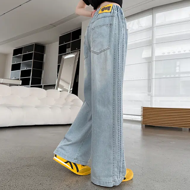 童森童马牛仔裤 简约休闲洋气亲肤 牛仔蓝 儿童款