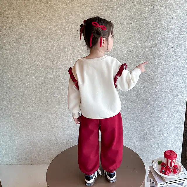 童森童马休闲运动套装 舒适百搭洋气 红色 中小童