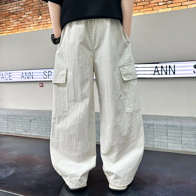 童森童马长裤 洋气时尚百搭潮流 米白色 儿童款