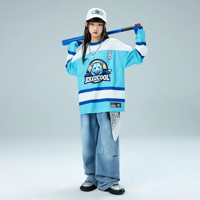 童森童马休闲运动套装 百搭拼色柔软洋气 蓝色 青少年