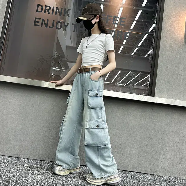 童森童马牛仔裤 柔软透气百搭 怀旧蓝 儿童款
