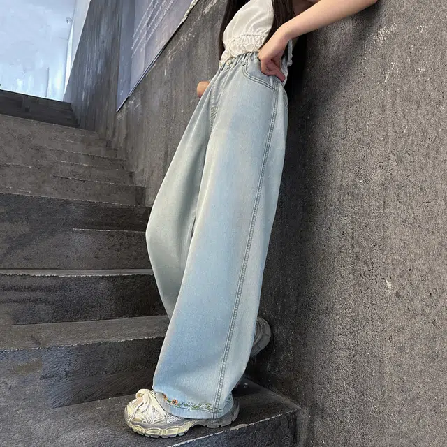 童森童马牛仔裤 舒适亲肤洋气潮流百搭 浅蓝色 儿童款