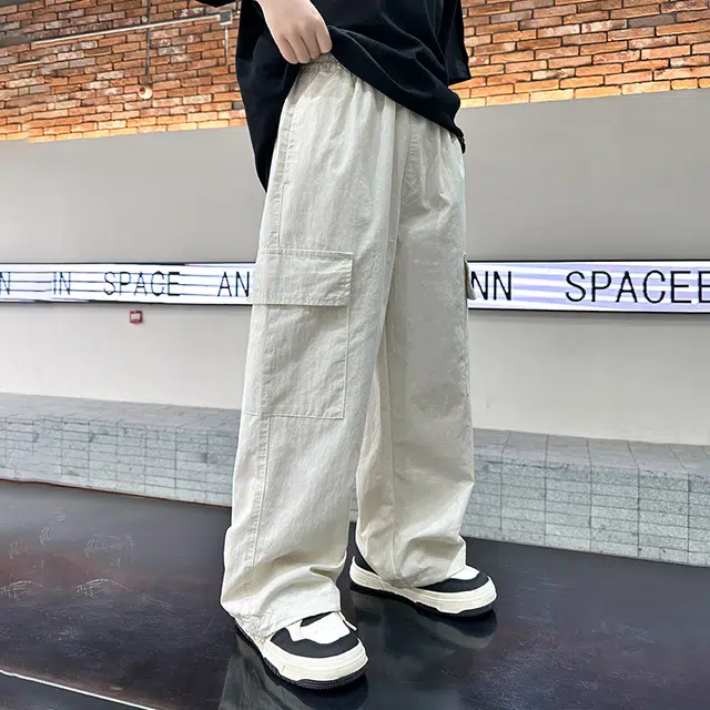 童森童马长裤 洋气时尚百搭潮流 米白色 儿童款
