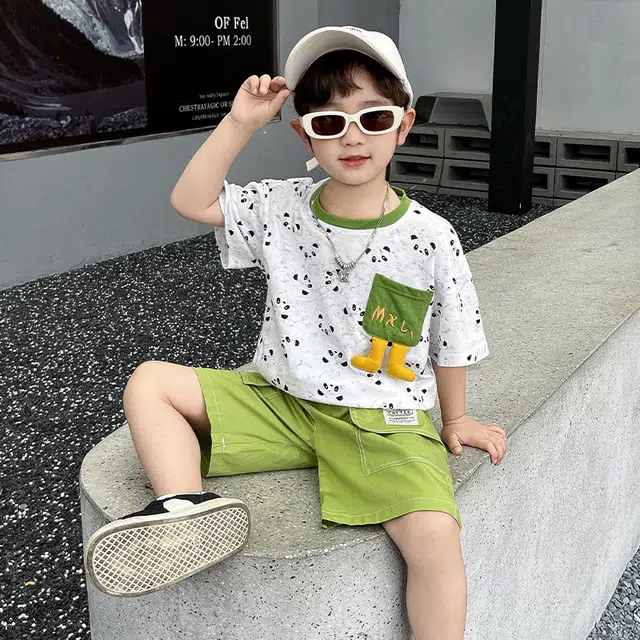 童森童马休闲运动套装 时尚舒适简约亲肤百搭 中小童