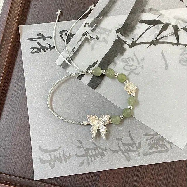 瑞诺 蝴蝶半镯小众设计 玉髓 手链 女款