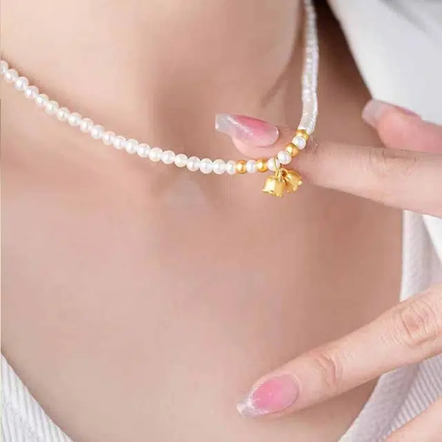 瑞诺 铃兰花 淡水珍珠 项链 女款