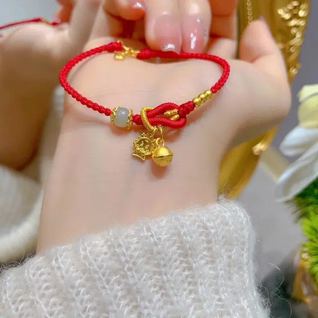 瑞诺 手工编织转运铃铛生肖龙小众设计 足金 按克计价 黄金手链 女款