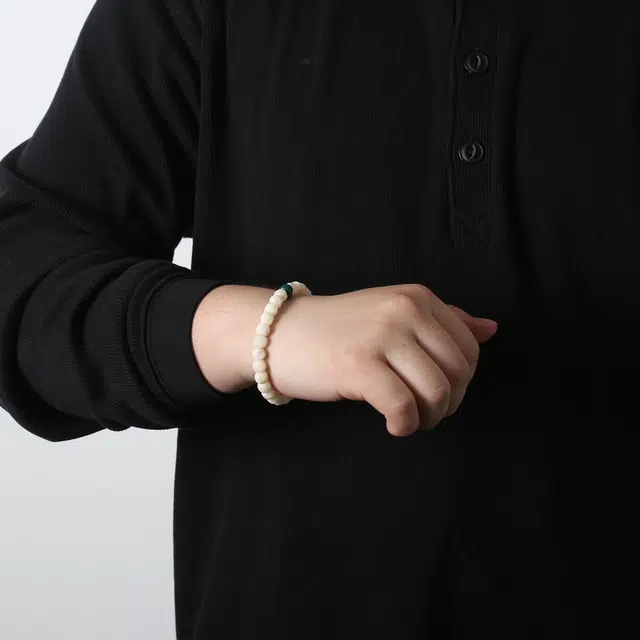 潘家园 高密度原切奶酪 搭配绿琉璃柏香直切单圈 象牙果 手串 男女同款情侣款