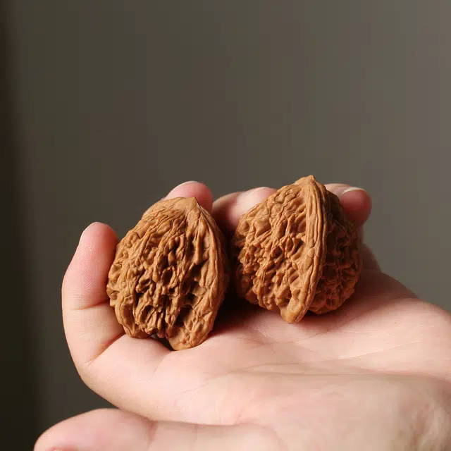 潘家园 麦穗虎头 皮质厚 分量打手 上色快 挂瓷快 文玩核桃 核桃类把件 男女同款情侣款