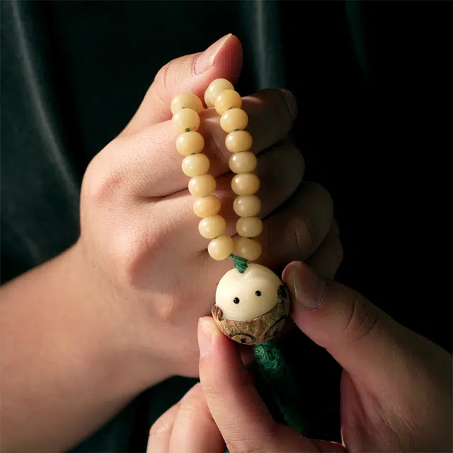 潘家园 菩提根设计款带跑环猫咪款手持 菩提根 菩提类手串 男女同款情侣款